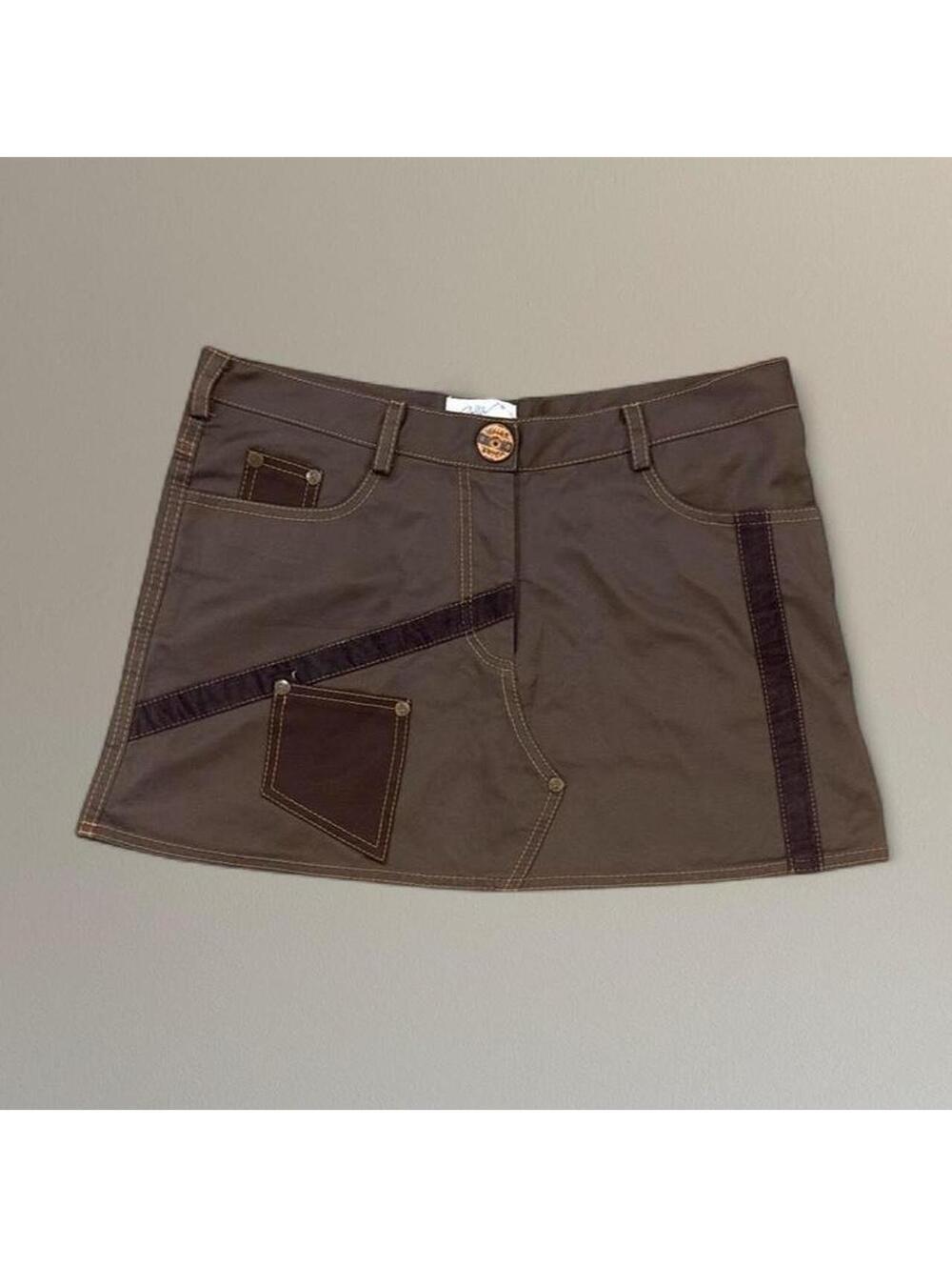 Euro patchwork mini skirt.